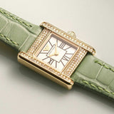 Buy Shop Emporio Armani Classic White Dial Green Leather Strap Watch for Women - AR11661 USA Online