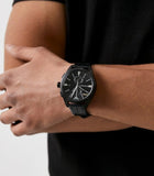 Buy Shop Emporio Armani Claudio Chronograph Black Dial Black Leather Strap Watch For Men - AR11483 USA Online