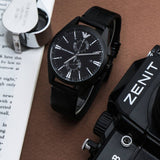 Buy Shop Emporio Armani Claudio Chronograph Black Dial Black Leather Strap Watch For Men - AR11483 USA Online