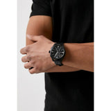 Buy Shop Emporio Armani Claudio Chronograph Black Dial Black Leather Strap Watch For Men - AR11483 USA Online