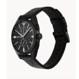 Buy Shop Emporio Armani Claudio Chronograph Black Dial Black Leather Strap Watch For Men - AR11483 USA Online