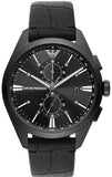 Buy Shop Emporio Armani Claudio Chronograph Black Dial Black Leather Strap Watch For Men - AR11483 USA Online