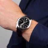 Buy Shop Emporio Armani Claudio Chronograph Black Dial Black Leather Strap Watch For Men - AR11542 USA Online