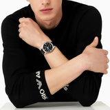 Buy Shop Emporio Armani Claudio Chronograph Black Dial Black Leather Strap Watch For Men - AR11542 USA Online