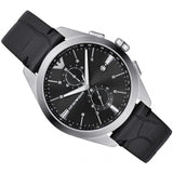 Buy Shop Emporio Armani Claudio Chronograph Black Dial Black Leather Strap Watch For Men - AR11542 USA Online