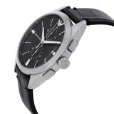 Buy Shop Emporio Armani Claudio Chronograph Black Dial Black Leather Strap Watch For Men - AR11542 USA Online