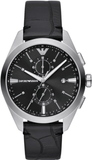 Buy Shop Emporio Armani Claudio Chronograph Black Dial Black Leather Strap Watch For Men - AR11542 USA Online