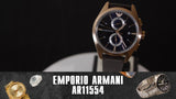 Buy Shop Emporio Armani Claudio Chronograph Blue Dial Brown Leather Strap Watch For Men - AR11554 USA Online