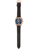 Buy Shop Emporio Armani Claudio Chronograph Blue Dial Brown Leather Strap Watch For Men - AR11554 USA Online