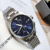 Buy Shop Emporio Armani Claudio Chronograph Blue Dial Silver Steel Strap Watch For Men - AR11541 USA Online
