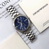 Buy Shop Emporio Armani Claudio Chronograph Blue Dial Silver Steel Strap Watch For Men - AR11541 USA Online