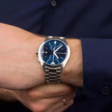 Buy Shop Emporio Armani Claudio Chronograph Blue Dial Silver Steel Strap Watch For Men - AR11541 USA Online