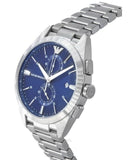 Buy Shop Emporio Armani Claudio Chronograph Blue Dial Silver Steel Strap Watch For Men - AR11541 USA Online
