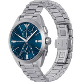 Buy Shop Emporio Armani Claudio Chronograph Blue Dial Silver Steel Strap Watch For Men - AR11541 USA Online