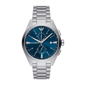 Buy Shop Emporio Armani Claudio Chronograph Blue Dial Silver Steel Strap Watch For Men - AR11541 USA Online