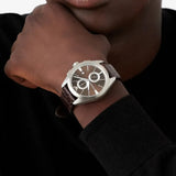 Buy Shop Emporio Armani Claudio Chronograph Brown Dial Brown Leather Strap Watch For Men - AR11482 USA Online