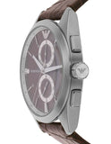 Buy Shop Emporio Armani Claudio Chronograph Brown Dial Brown Leather Strap Watch For Men - AR11482 USA Online