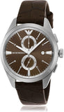 Buy Shop Emporio Armani Claudio Chronograph Brown Dial Brown Leather Strap Watch For Men - AR11482 USA Online