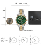 Buy Shop Emporio Armani Claudio Chronograph Green Dial Two Tone Steel Strap Watch For Women - AR11511 USA Online