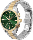 Buy Shop Emporio Armani Claudio Chronograph Green Dial Two Tone Steel Strap Watch For Women - AR11511 USA Online