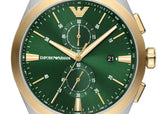Buy Shop Emporio Armani Claudio Chronograph Green Dial Two Tone Steel Strap Watch For Women - AR11511 USA Online