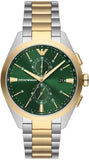 Buy Shop Emporio Armani Claudio Chronograph Green Dial Two Tone Steel Strap Watch For Women - AR11511 USA Online