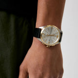 Buy Shop Emporio Armani Claudio Chronograph Silver Dial Black Leather Strap Watch For Men - AR11498 USA Online