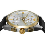 Buy Shop Emporio Armani Claudio Chronograph Silver Dial Black Leather Strap Watch For Men - AR11498 USA Online