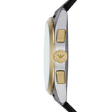 Buy Shop Emporio Armani Claudio Chronograph Silver Dial Black Leather Strap Watch For Men - AR11498 USA Online
