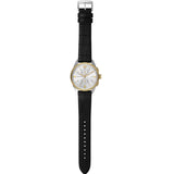 Buy Shop Emporio Armani Claudio Chronograph Silver Dial Black Leather Strap Watch For Men - AR11498 USA Online