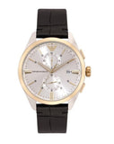 Buy Shop Emporio Armani Claudio Chronograph Silver Dial Black Leather Strap Watch For Men - AR11498 USA Online