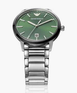 Buy Shop Emporio Armani Claudio Green Dial Silver Steel Strap Watch for Men - AR11575 USA Online