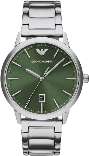 Buy Shop Emporio Armani Claudio Green Dial Silver Steel Strap Watch for Men - AR11575 USA Online
