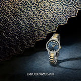 Buy Shop Emporio Armani Cleo Blue Dial Two Tone Steel Strap Watch for Women - AR11576 USA Online