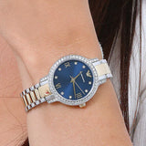 Buy Shop Emporio Armani Cleo Blue Dial Two Tone Steel Strap Watch for Women - AR11576 USA Online