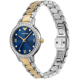 Buy Shop Emporio Armani Cleo Blue Dial Two Tone Steel Strap Watch for Women - AR11576 USA Online