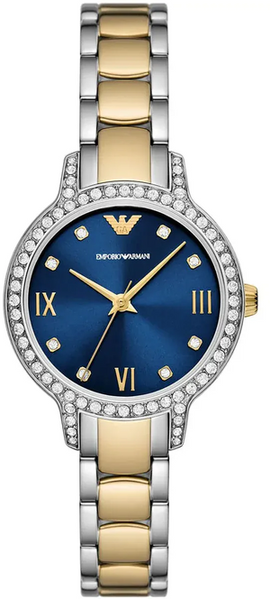 Buy Shop Emporio Armani Cleo Blue Dial Two Tone Steel Strap Watch for Women - AR11576 USA Online