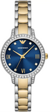 Buy Shop Emporio Armani Cleo Blue Dial Two Tone Steel Strap Watch for Women - AR11576 USA Online