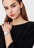 Buy Shop Emporio Armani Cleo Crystals Mother Of Pearl Dial Silver Steel Strap Watch For Women - AR11484 USA Online