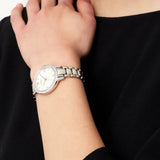 Buy Shop Emporio Armani Cleo Crystals Mother Of Pearl Dial Silver Steel Strap Watch For Women - AR11484 USA Online