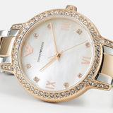 Buy Shop Emporio Armani Cleo Mother of Pearl Dial Two Tone Steel Strap Watch For Women - AR11499 USA Online