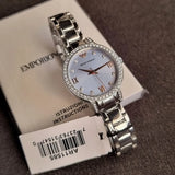 Buy Shop Emporio Armani Cleo Sunray Blue Dial Silver Steel Strap Watch for Women - AR11585 USA Online
