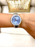 Buy Shop Emporio Armani Cleo Sunray Blue Dial Silver Steel Strap Watch for Women - AR11585 USA Online