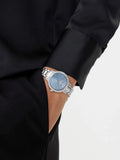 Buy Shop Emporio Armani Cleo Sunray Blue Dial Silver Steel Strap Watch for Women - AR11585 USA Online