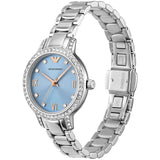 Buy Shop Emporio Armani Cleo Sunray Blue Dial Silver Steel Strap Watch for Women - AR11585 USA Online