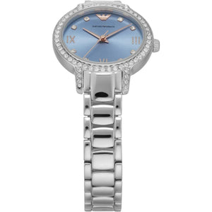 Buy Shop Emporio Armani Cleo Sunray Blue Dial Silver Steel Strap Watch for Women - AR11585 USA Online
