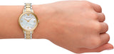 Buy Shop Emporio Armani Cleo Three Hand Mother of Pearl Dial Two Tone Steel Strap Watch for Women - AR11513 USA Online