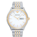 Buy Shop Emporio Armani Cream Dial Two Tone Steel Strap Watch For Men - AR11034 USA Online