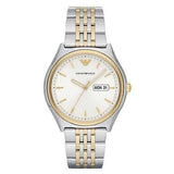 Buy Shop Emporio Armani Cream Dial Two Tone Steel Strap Watch For Men - AR11034 USA Online