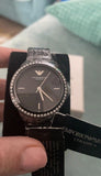 Buy Shop Emporio Armani Crystal Ceramica Black Dial Black Steel Strap Watch For Women - AR1478 USA Online